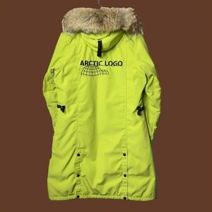 Arctic Logo Lime Green Parka with Fur Hood
